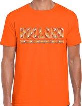 Oranje / Holland supporter t-shirt oranje voor heren - Nederlands elftal fan shirt / kleding - Koningsdag outfit S
