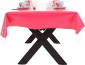 Buiten tafelkleed/tafelzeil fuchsia roze 140 x 250 cm rechthoekig - Tuintafelkleed tafeldecoratie fuchsiaroze - Unikleur tafelkleden/tafelzeilen roze