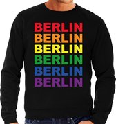 Regenboog Berlin gay pride / parade zwarte sweater voor heren - LHBT evenement sweaters kleding S