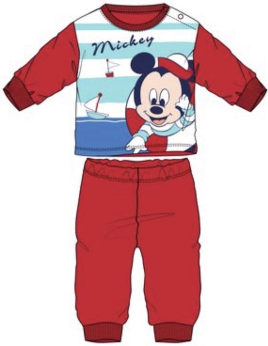 Pyjama bébé Mickey Mouse - rouge - taille 9 mois | bol
