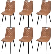 Eetkamerstoelen Retro-stijl  set 6 stuks  (Incl LW anti kras viltjes) - Eetkamer stoelen - Extra stoelen voor huiskamer - Dineerstoelen – Tafelstoelen