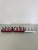 Decoratieve waxinelichten in kerstman/kerstboom vorm - set van 3 keer 6 stuks (divers)