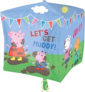 Peppa Pig Helium Ballon Kubus 38x38cm leeg