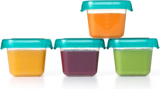 OXO tot Babyvoeding Diepvriesbakjes - Bewaarbakjes met deksel -4x180 ml- Teal van OXO — afbeelding 4