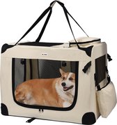 MC Star Transporttas Opvouwbare Hondenkooi voor Huisdieren Katten Honden Licht Reiskoffer Auto Oxford Doos - Beige, M: 60x42x42cm