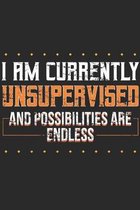 I Am Currently Unsupervised And Possibilities Are Endless: Supervisor Notebook 6x9 Blank Lined Journal Gift