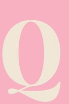 Q Dot Grid Notebook: Minimalist Modern Dotted Notebook Personalized Monogram Letter Q Cover Design in Pink and White