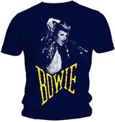 David Bowie Heren Tshirt -XL- Scream Blauw