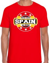 Have fear Spain is here / Spanje supporter t-shirt rood voor heren L