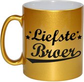 Liefste broer cadeau gouden mok / beker sterren 330 ml