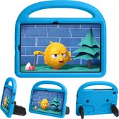 Case2go - Hoes geschikt voor Samsung Galaxy Tab S6 Lite - Schokbestendige case met handvat - Sparrow Kids Cover - Licht Blauw