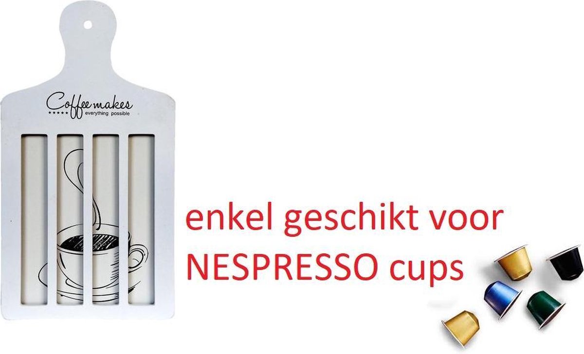 koffie capsulehouder wit tekst