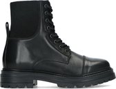 Sacha - Dames - Zwarte leren veterlaarsjes - Maat 37