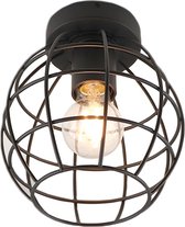 Olucia Jochem - Industriële Plafondlamp - Metaal - Zwart - Bol - 18.5 cm