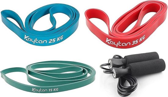 Kaytan - 4-delige sportset - Elastische weerstandsbanden - Fitness elastiek  15 - 25 -... | bol.com