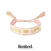 Armband Roze Quote Live Love Life Accessoires Sierraad Love Post NL