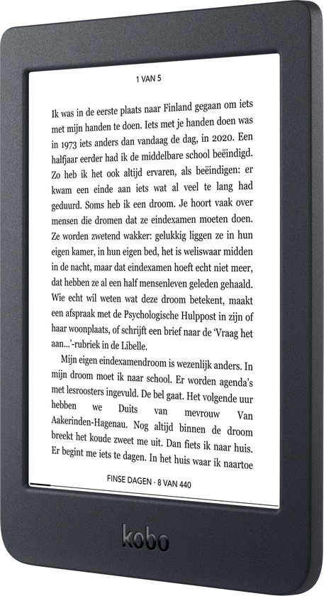 Nia - E-reader - Display van 6 inch - 8 GB - Wifi - Zwart