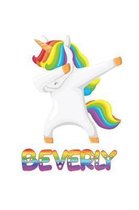 beverly: beverly 6x9 Journal Notebook Dabbing Unicorn Rainbow