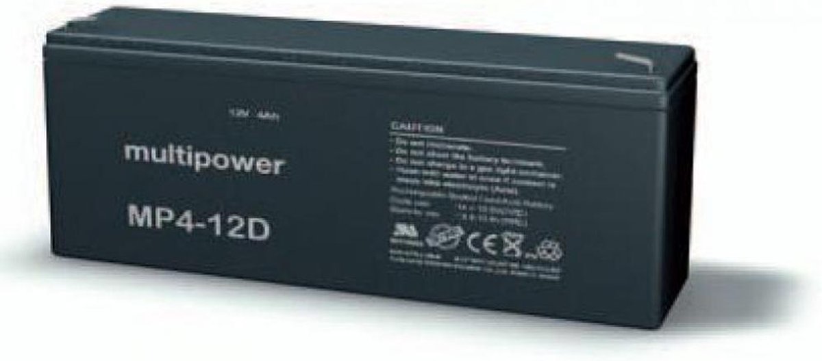 Multipower MP4-12D/12V 4 Ah Lood Batterij AGM 4260476411090