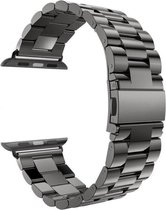 Metalen Armband Voor Apple watch series 1/2/3 38 mm Apple watch series 4/5 40 mm Horloge Band Strap - iWatch Schakel Polsband RVS - Zwart Kleurig met Inkorter