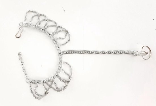 Voetsieraad zilver met enkelbandje en verstelbare ring