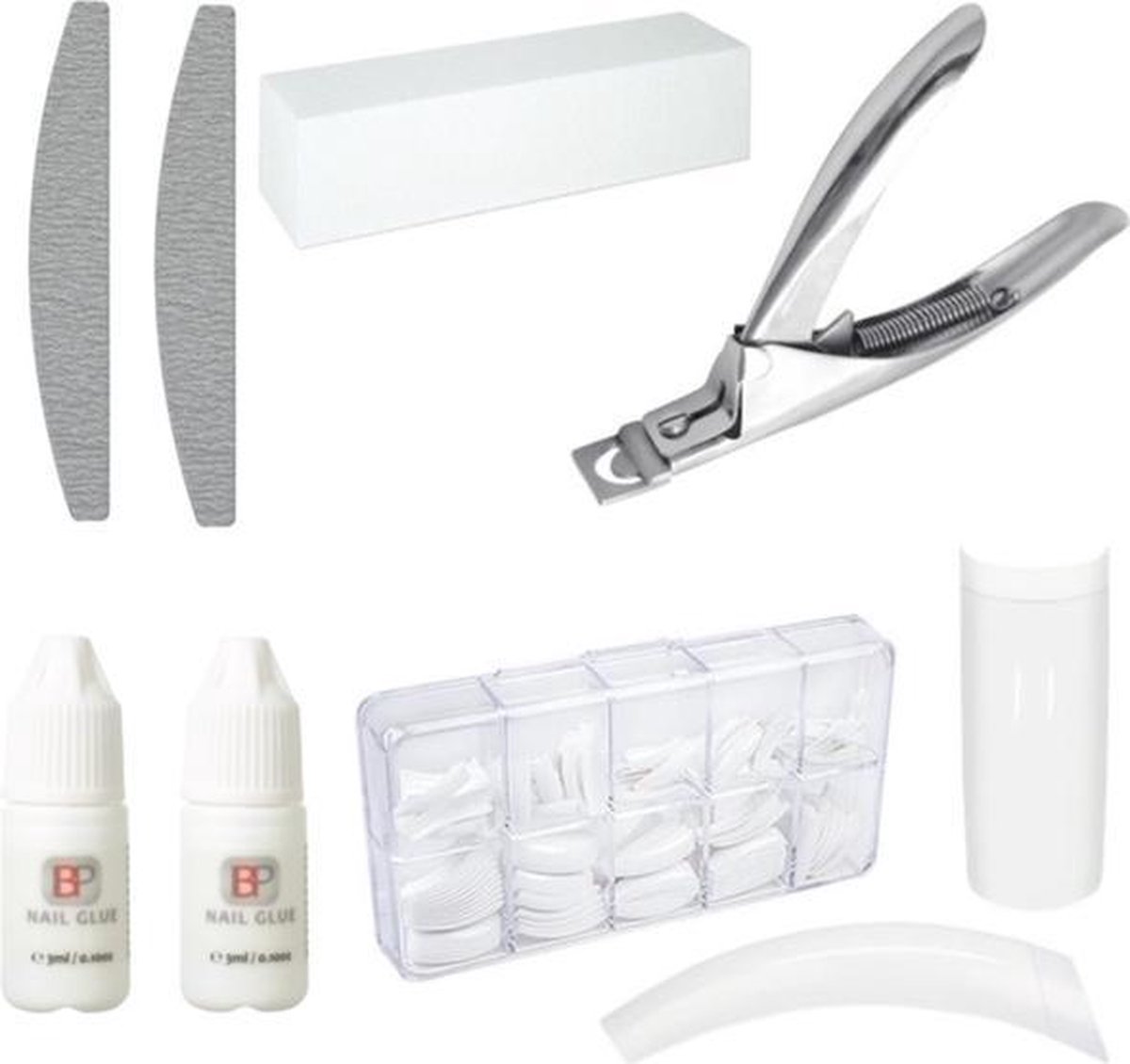 Goedkoopste Kunstnagels Complete Set Deluxe - French Manicure White 500 stuks