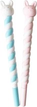 Kawaii Pen Cotton Candy Bunny - fineliner blauw / roze