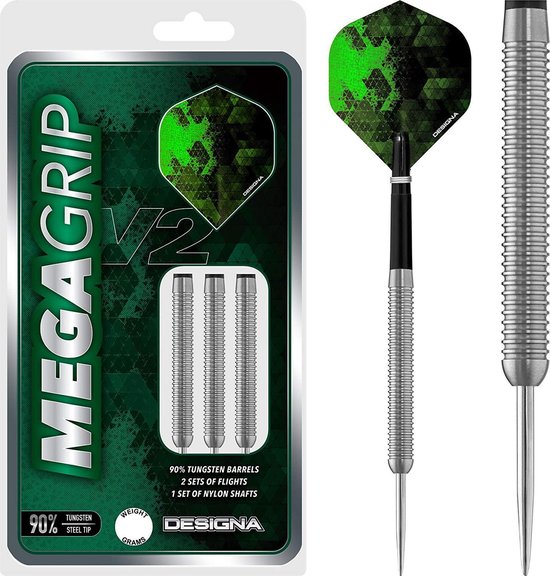 Afbeelding van het spel Designa Darts Mega Grip V2 Straight Ring Grip M1 26 gram