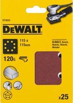 DeWalt DT3033 Vlak schuurvel - K120 - 115 x 115mm (25st)