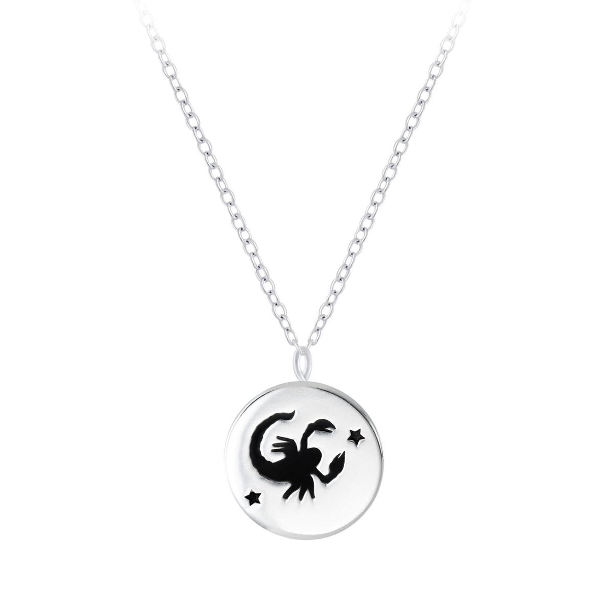 Joy|S - Zilveren sterrenbeeld Scorpio Schorpioen hanger met ketting