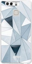 Huawei P9 Hoesje Transparant TPU Case - Mirrored Polygon #ffffff