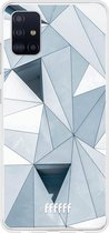 Samsung Galaxy A51 Hoesje Transparant TPU Case - Mirrored Polygon #ffffff