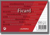 AURORA Systeemkaart 100 x 150 mm gelijnd 6 mm met rode koplijn 175 g/m² (pak 100 vel)