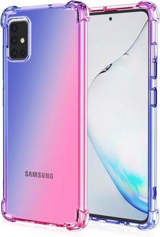 Verzorger Vertrek naar verfrommeld Samsung Galaxy S20 Plus (S20+) Back Cover Telefoonhoesje | Blauw en Roze |  TPU hoesje | bol.com