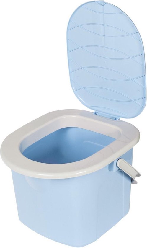 Branq Toiletemmer Draagbaar met Deksel - 15,5L - Blauw | bol.com