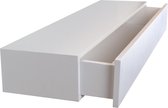 Design Opberglade Plank, L60xB15xH8cm, Kleur: wit