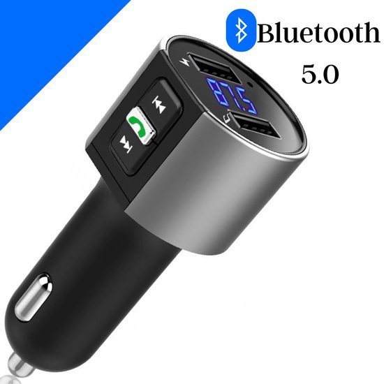 Fm Transmitter Bluetooth V50 Carkit Auto Compact Draadloos Handsfree Muziek Audio 