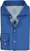 DESOTO slim fit overhemd - stretch tricot - lichtblauw structuur - Strijkvrij - Boordmaat: 47/48