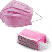 50 stuks Roze 3 laags wegwerp mondkapjes | Mondmasker niet Medisch