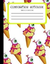 Zombie Ice Cream: Fun & Spooky Halloween Inspired Composition Notetbook, Ideal For Middle Grade And High School Class Notes (College Rul