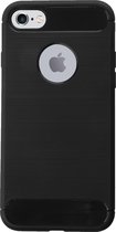 BMAX Carbon soft case hoesje geschikt voor Apple iPhone 7/8 / Soft cover / Telefoonhoesje / Beschermhoesje / Telefoonbescherming - Zwart