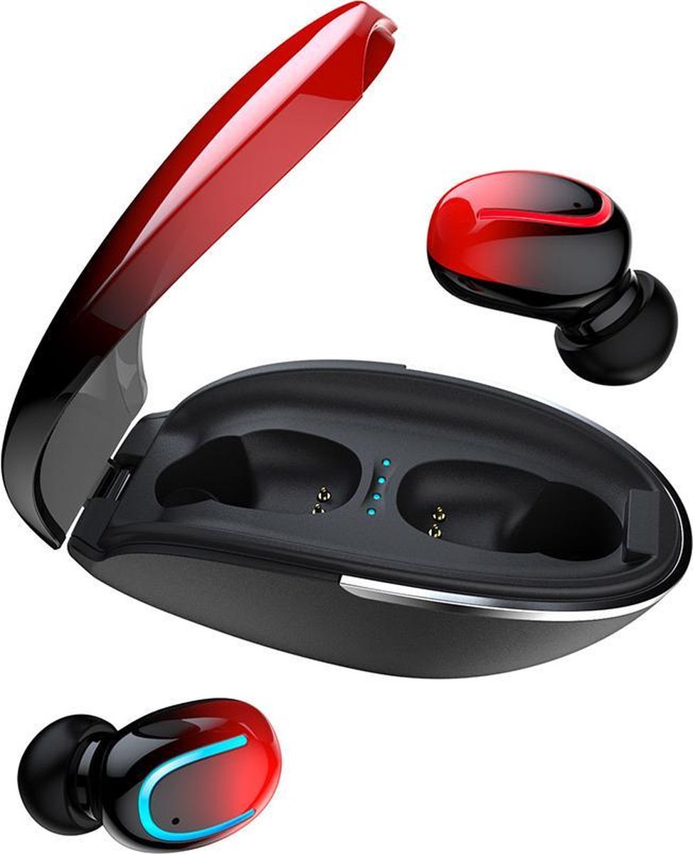 X1 Pro - Draadloze Oordopjes met Oplaadcase - In-Ear Bluetooth Oortjes - Geschikt voor Android &- Rood