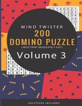 Mind Twisters - 200 Domino Puzzle - Large Print Moderately Easy - Solutions Included - Volume 3