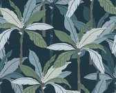 PALMBOMEN BEHANG | Botanisch - blauw groen wit - A.S. Création Geo Nordic
