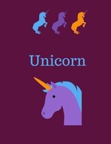 Unicorn: Paperback composition Notebook for kids, wide ruled paper 8.5''� 11'' 110 pages