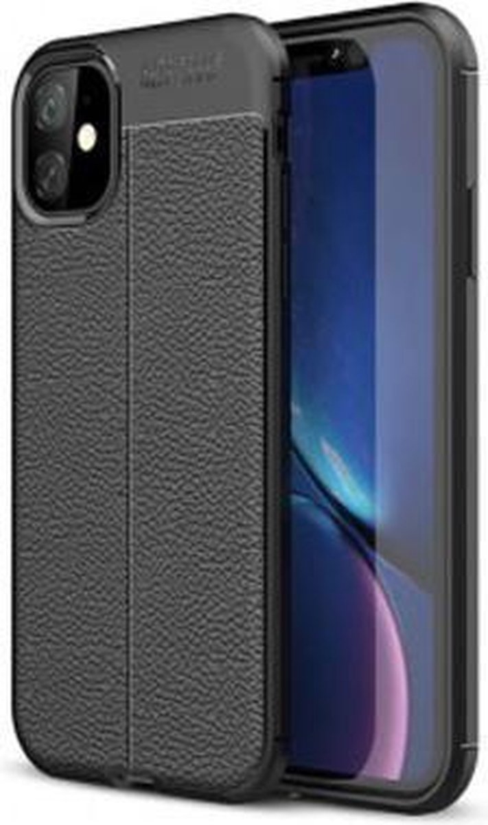 GSM-Basix Leather Look TPU Hard Case voor Apple iPhone 11 Zwart