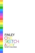 Finley: Personalized colorful rainbow sketchbook with name