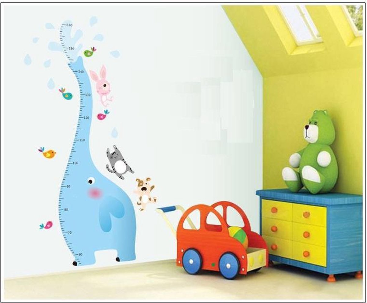 Muursticker4sale Kinderkamer muursticker olifant groeimeter