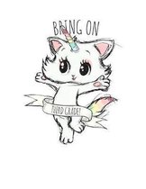 Bring On 3rd Grade: Cute Back To School Notebook. Caticorn Kitten Unicorn Journal Diary For Women, Girls & Teachers. White 8.5 x 11 Inch S