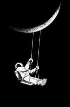 Astronaut Swinging On The Moon: College Ruled Notebook Journal, 6x9 Inch, 120 Pages